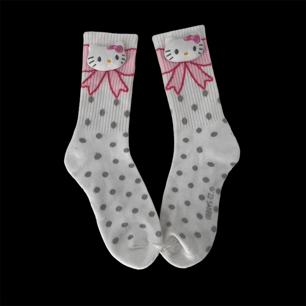 Hello Kitty Crew Socks 3D polka dot